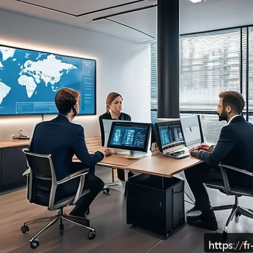 사이버보안 업무에서 윤리적 고려사항 - A modern cybersecurity office scene set in Paris, featuring a diverse team of professionals thoughtf...